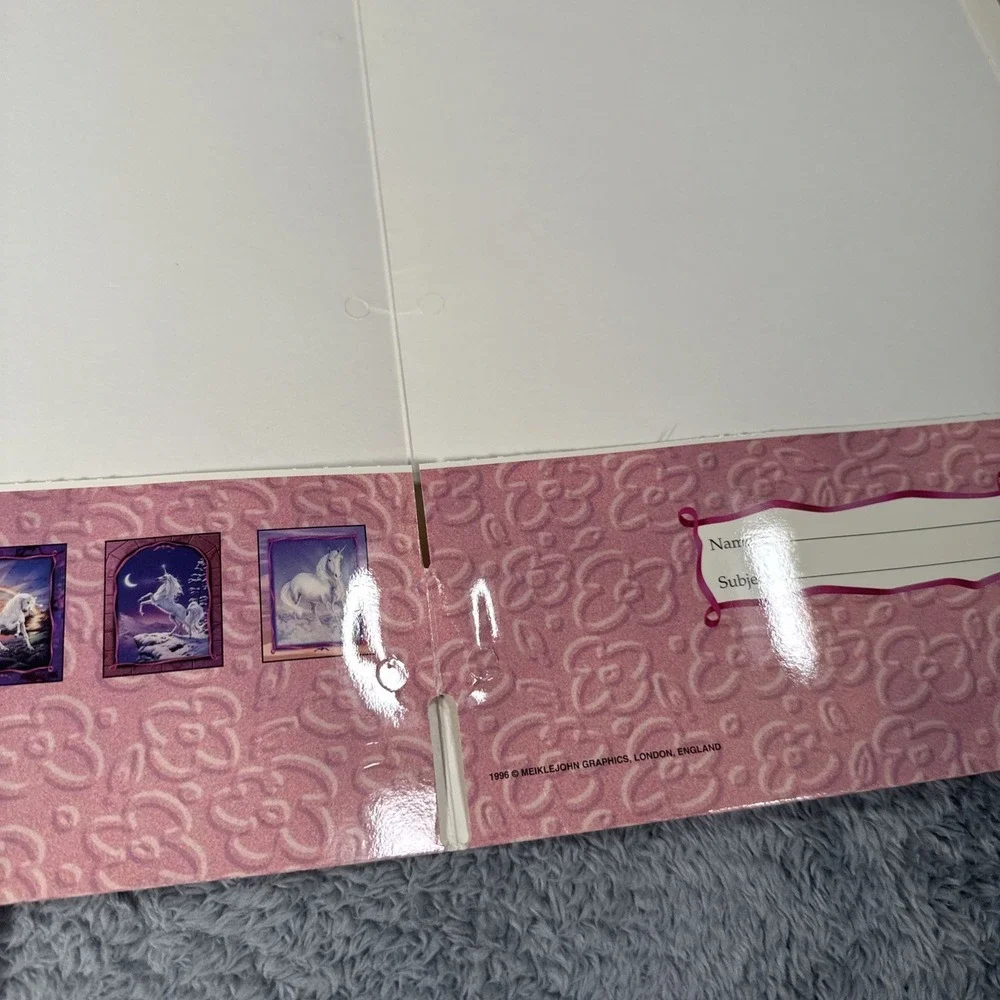 Lot Of 4 Vintage Y2K Unicorn Princess Folders Stuart Hall Swing Castle Unicorn